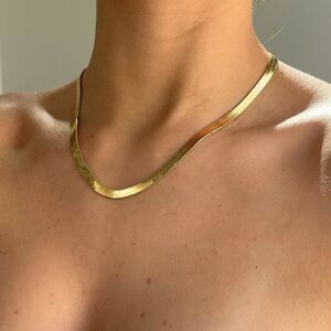 18K Gold Plated Herringbone Necklace